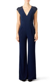 Navy Ri Jumpsuit by HALSTON