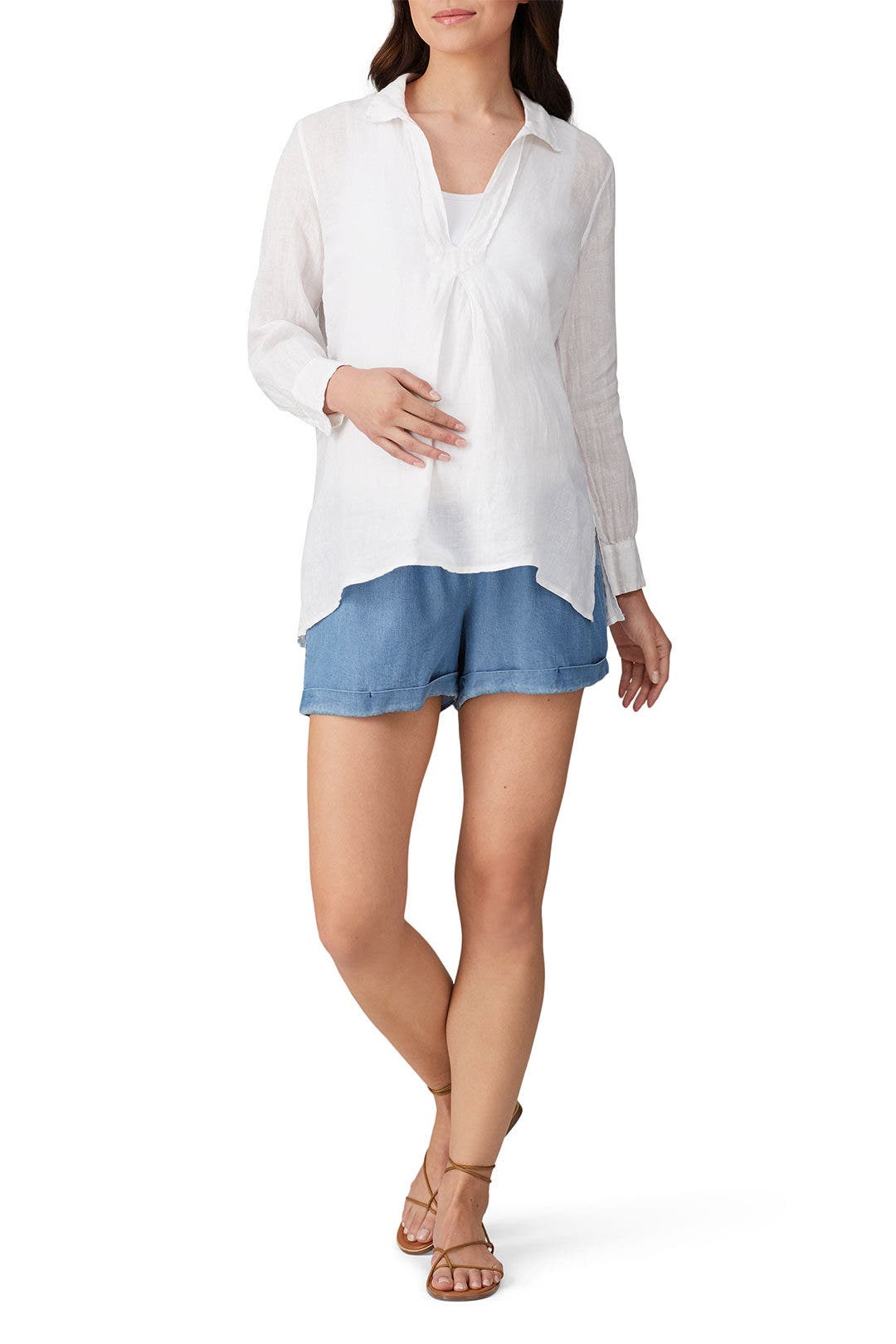 Elastic Waist Maternity Shorts by Ingrid & Isabel 0