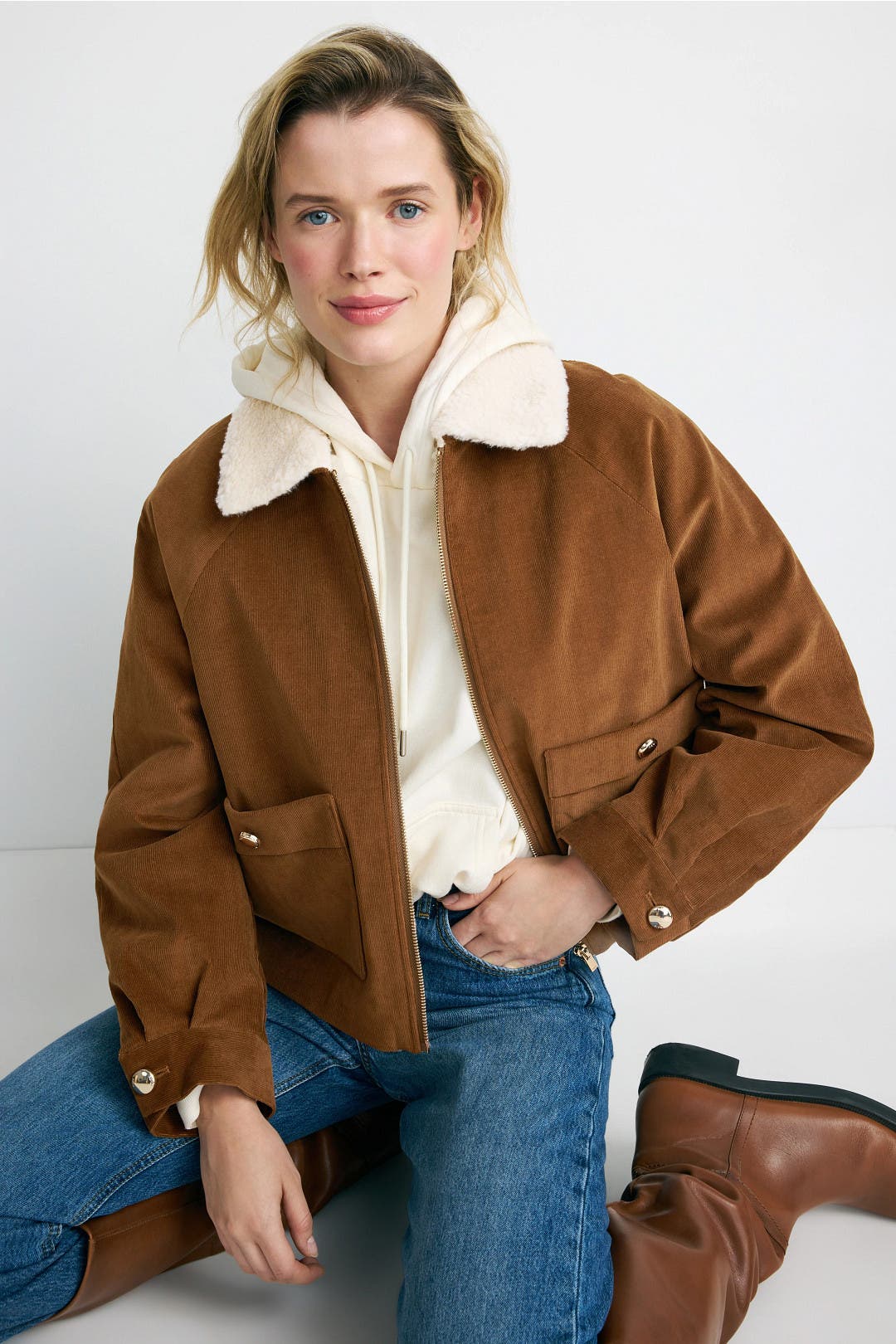 Belle Cropped Corduroy Jacket by Maje | Rent the Runway