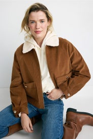 Belle Cropped Corduroy Jacket by Maje