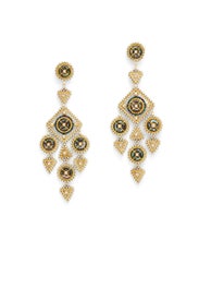 Gold Abalone Abyss Chandelier Earrings by Miguel Ases