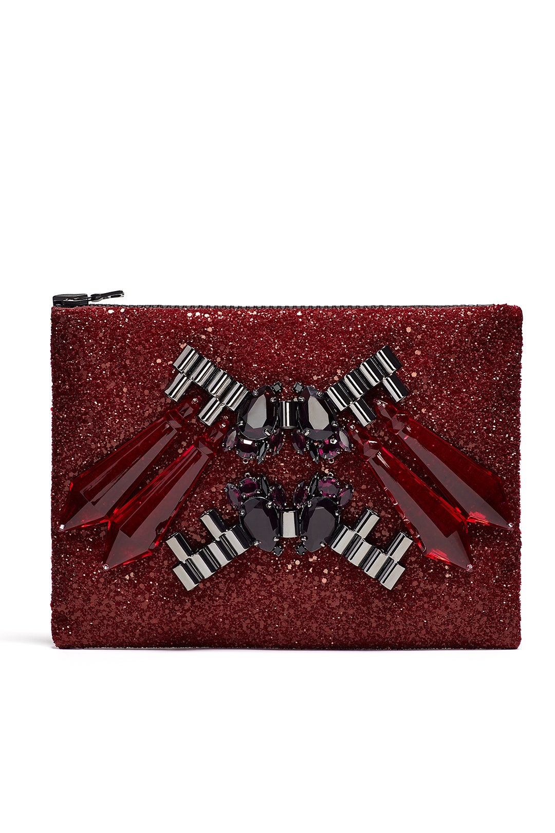 Red Glitter Clutch by Mawi 0