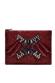 Red Glitter Clutch by Mawi