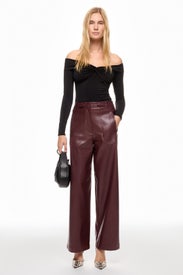 Faux Leather Wide Leg Pants by Ronny Kobo x RTR