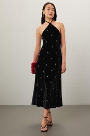 High Neck Flower Dress by WEWOREWHAT