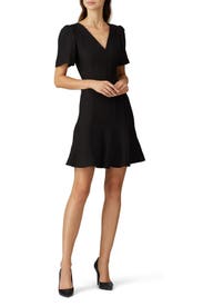 Black Paneled Crepe A-Line Dress by kate spade new york