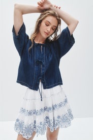 Floral Embroidered Tiered Mini Skirt by kate spade new york