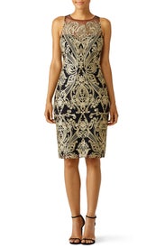 Golden Fiore Sheath by Marchesa Notte