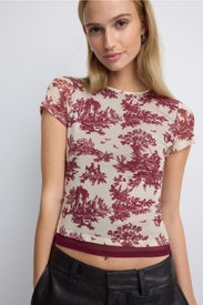 Toile Printed Mini Mesh Tee by MIAOU