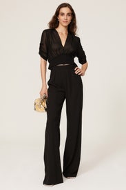 Sheer V Neck Top by Peter Som x RTR