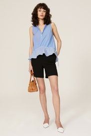 Striped Cinch Waist Blouse by Thakoon