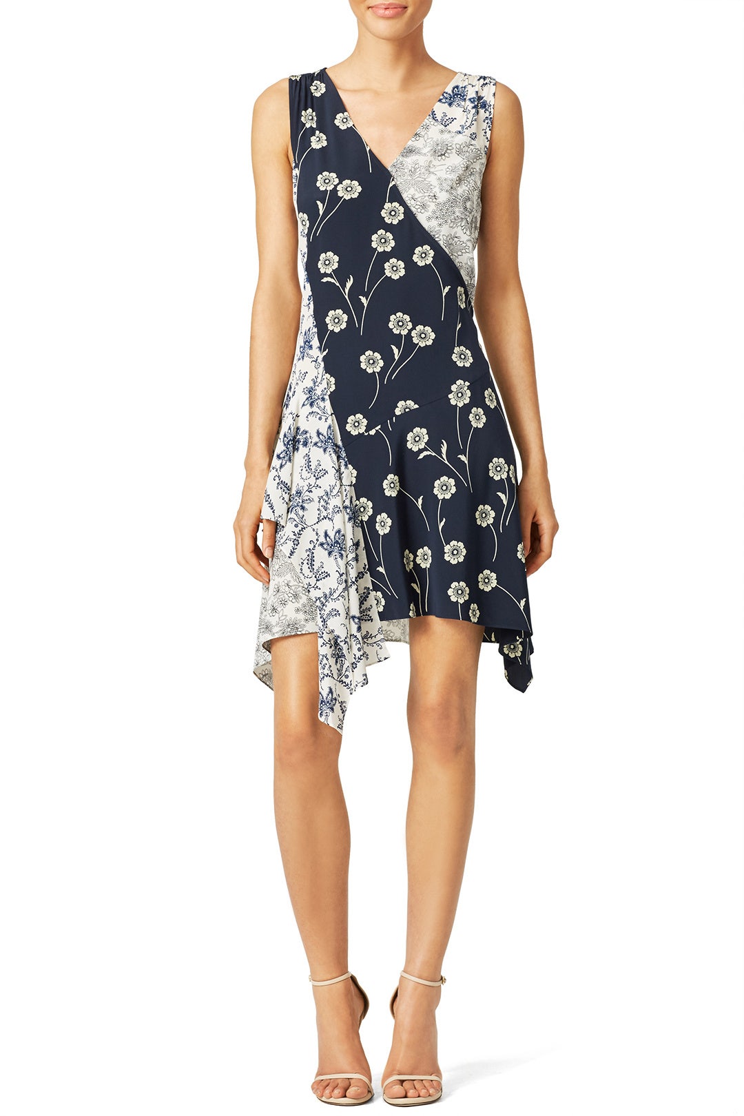 Navy Porcelain Patchwork Dress by Derek Lam 10 Crosby 0