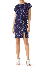 Ditzy Stems Blouson Dress by Nicole Miller