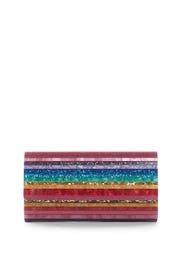 Rainbow Resin Flap Clutch by Sondra Roberts