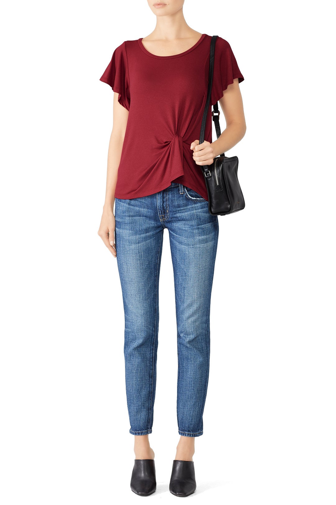 Burgundy Knot Top by Slate & Willow 0