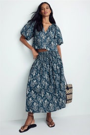 Viola Floral Midi Skirt by The Great.