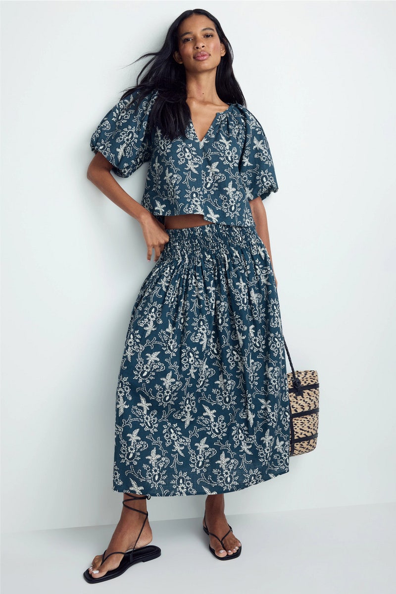 Viola Floral Midi Skirt by The Great. - Photo 0