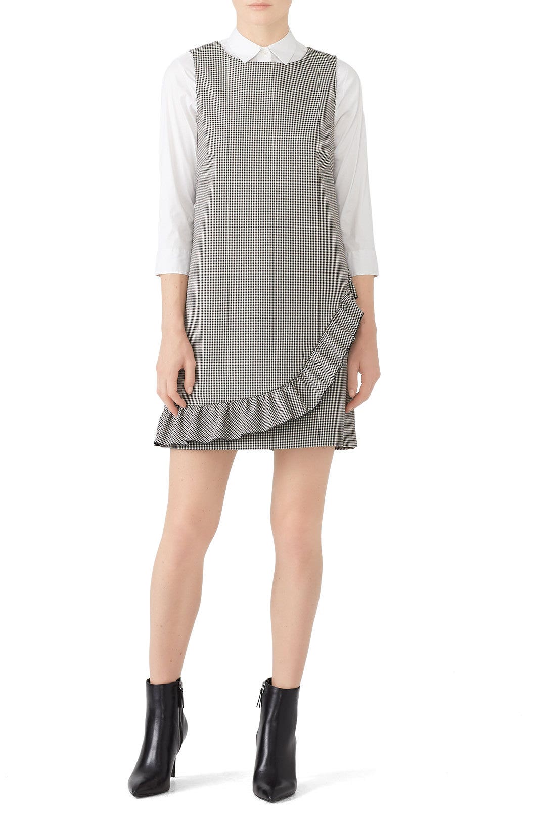 Houndstooth Ruffle Shift by Tara Jarmon 0