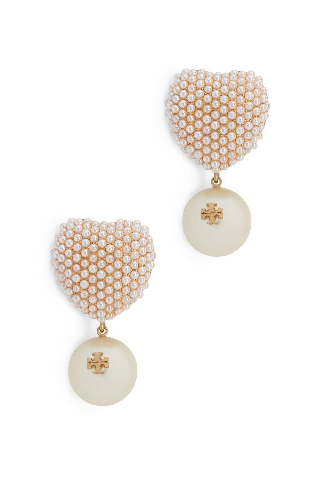 Pearl Heart Charm Earrings by Tory Burch Accessories 1