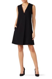 Black Pleated Front Dress by Fifteen Twenty