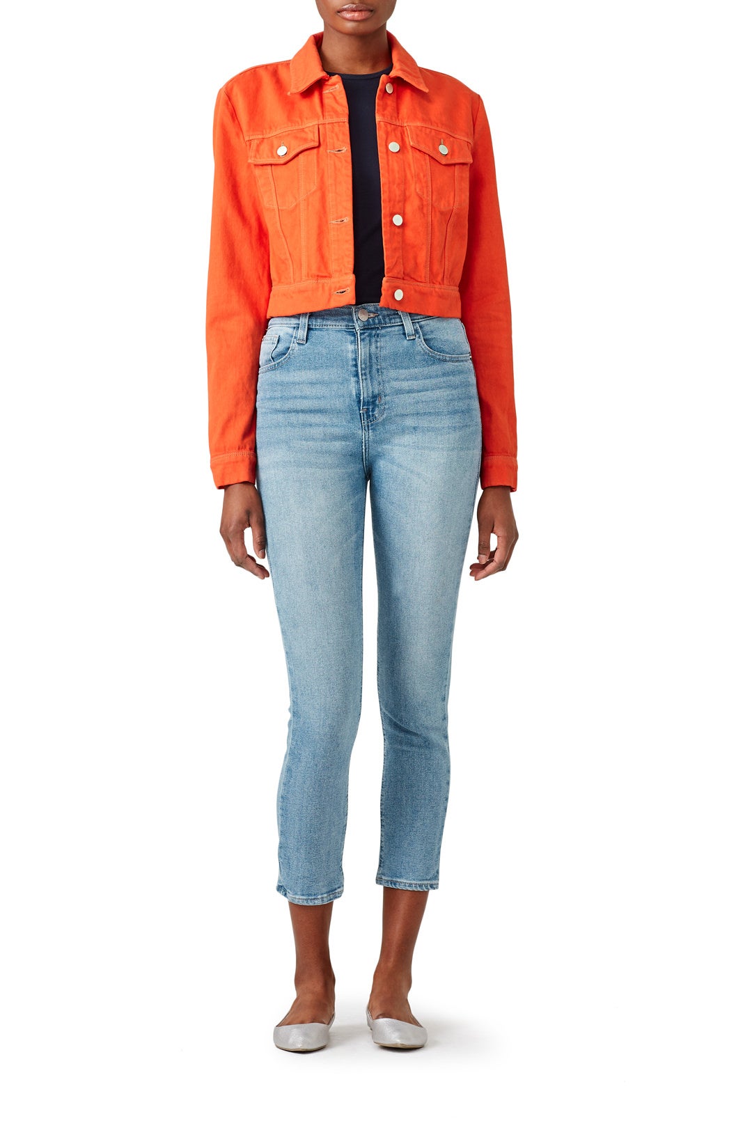Orange Faye Denim Jacket by J BRAND 0