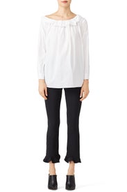 Ruffle Collar Blouse by Jil Sander Navy