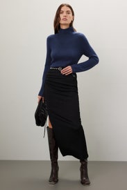 Navy Turtleneck Sweater by Marina Moscone x RTR