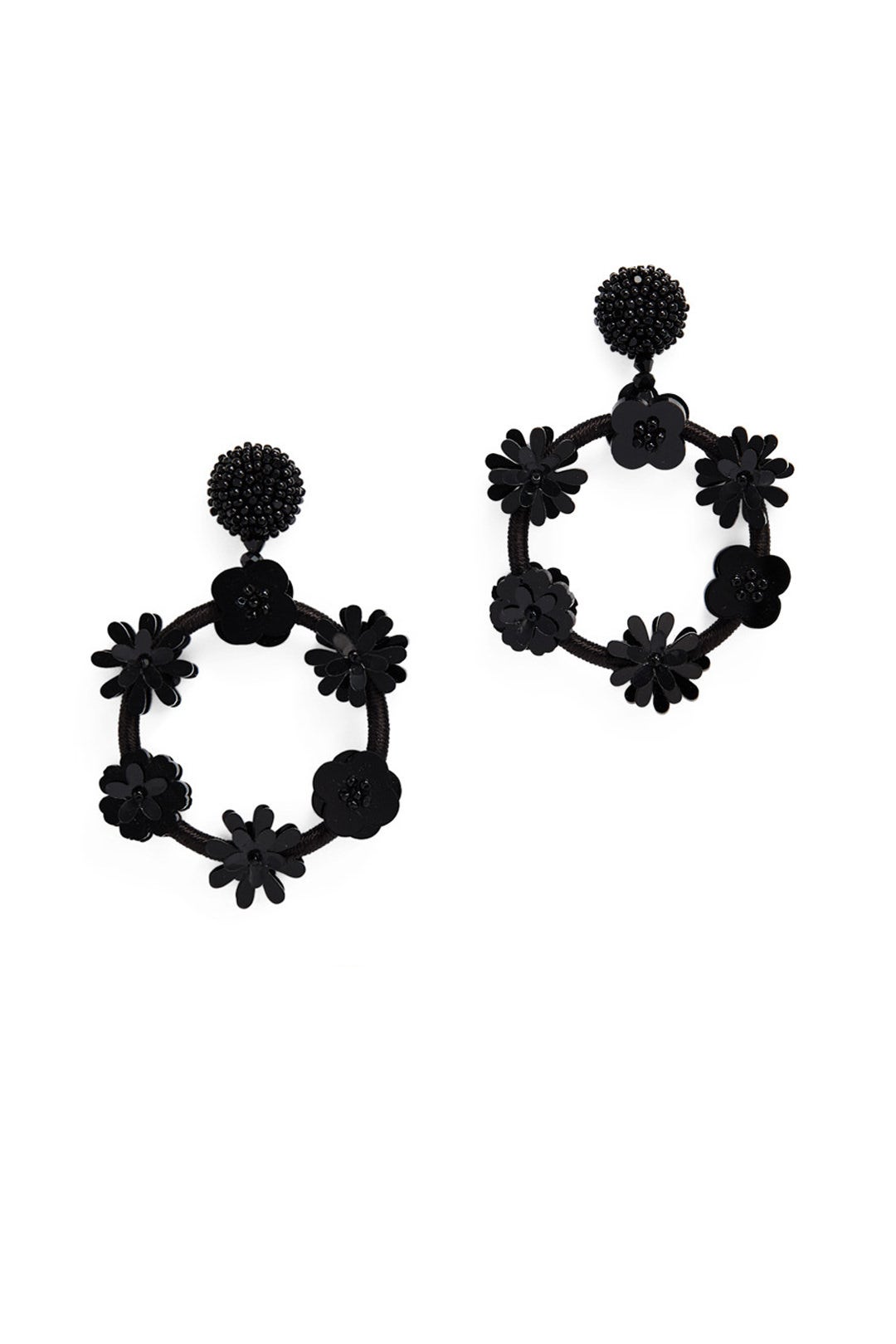 Flower Double Hoop Earrings by Oscar de la Renta