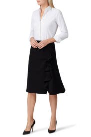 Black Ruffle Side Slit Skirt by Prabal Gurung x RTR