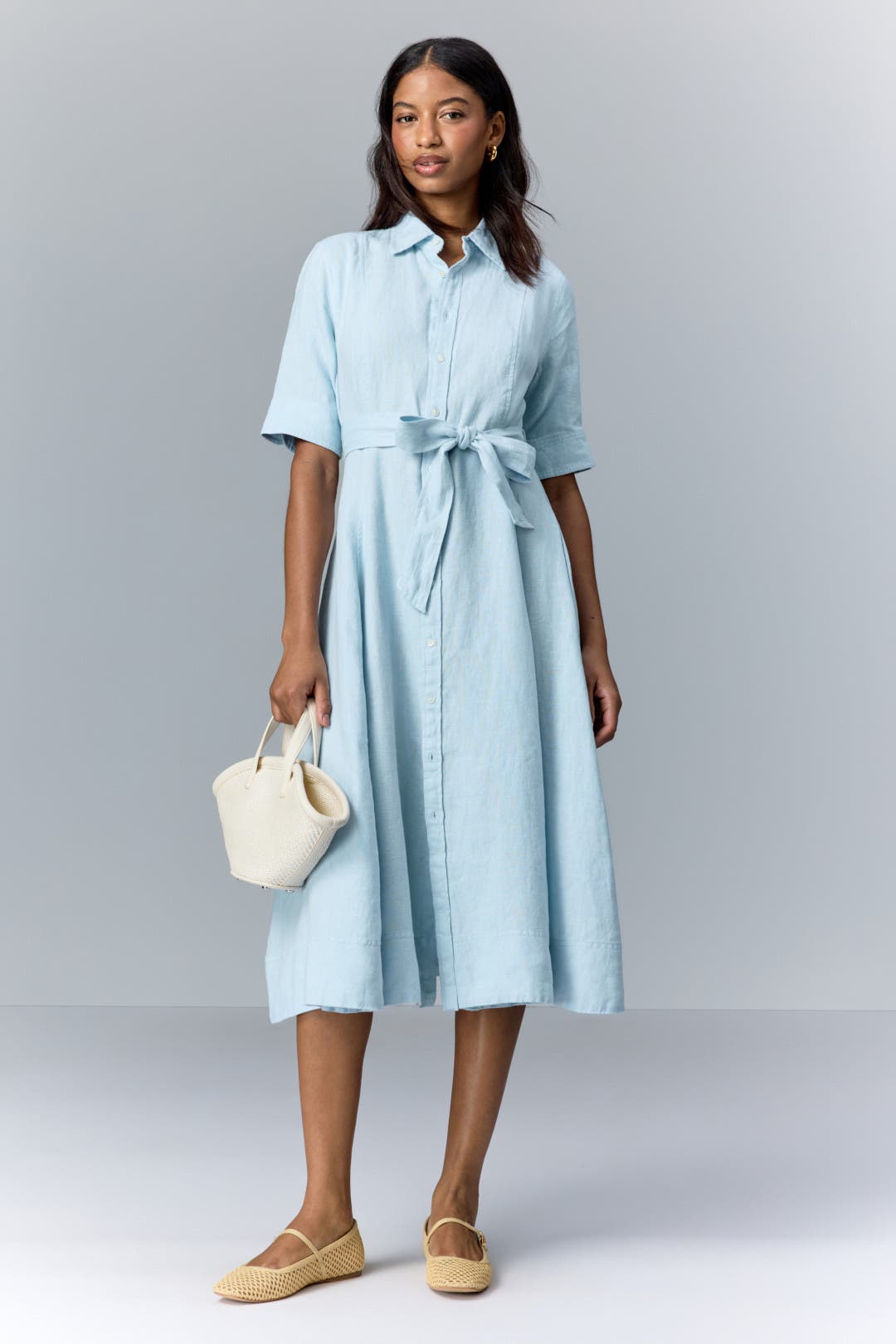 Belted Linen A-Line Shirtdress by Polo Ralph Lauren | Rent