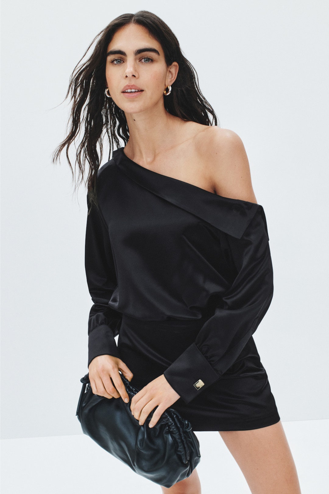 Elio Satin Off The Shoulder Mini Dress by retrofête 0