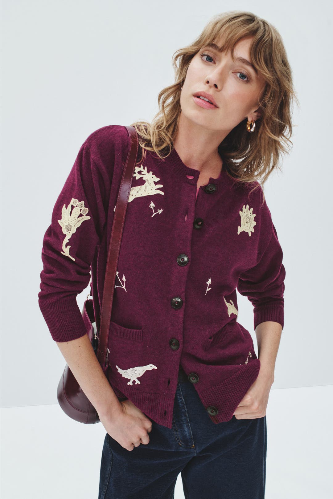 トップス PPFM border gimmick cardigan archive Mika Applique Cardigan by Sea New York | Rent the Runway