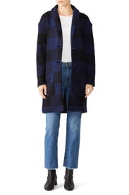 Blue Check Sweater Coat by Slate & Willow