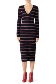 Gravitation Stripe Long Sleeve Dress by The Fifth Label