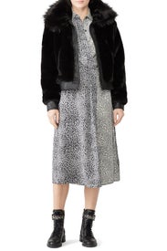 Black Noise Faux Fur Jacket by BLANKNYC