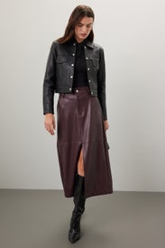 Leather Midi Skirt by Saunders x RTR