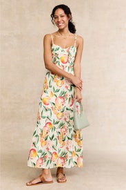 Orange Floral Midi Dress by Layered with Love