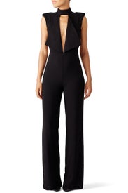Black Open Neck Jumpsuit by MISHA