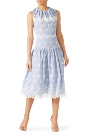 Lace Hem Midi Dress by ML Monique Lhuillier