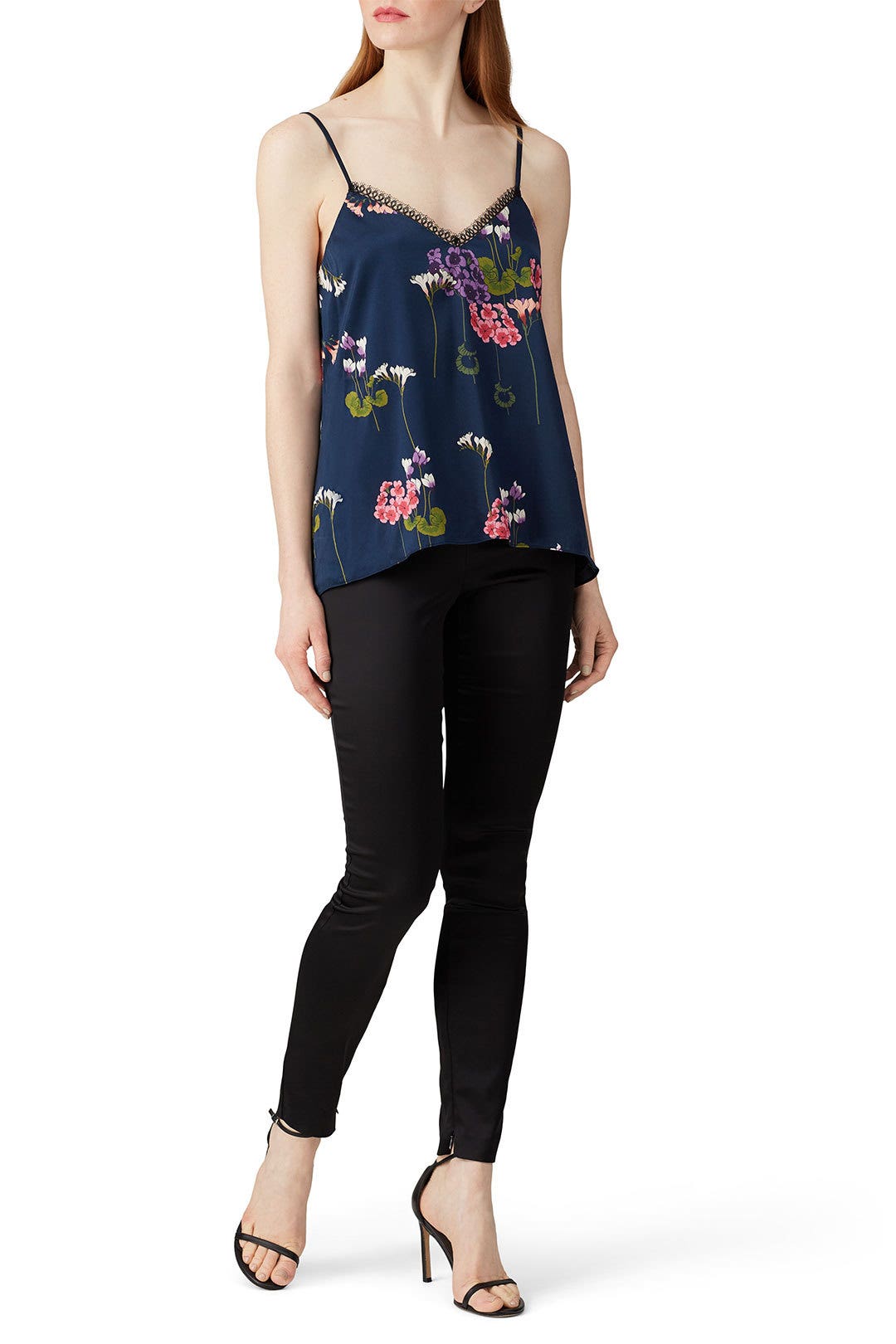 Navy Floral Tank by Nicole Miller 0