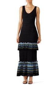 Navy Ruffle Knit Dress by Peter Pilotto