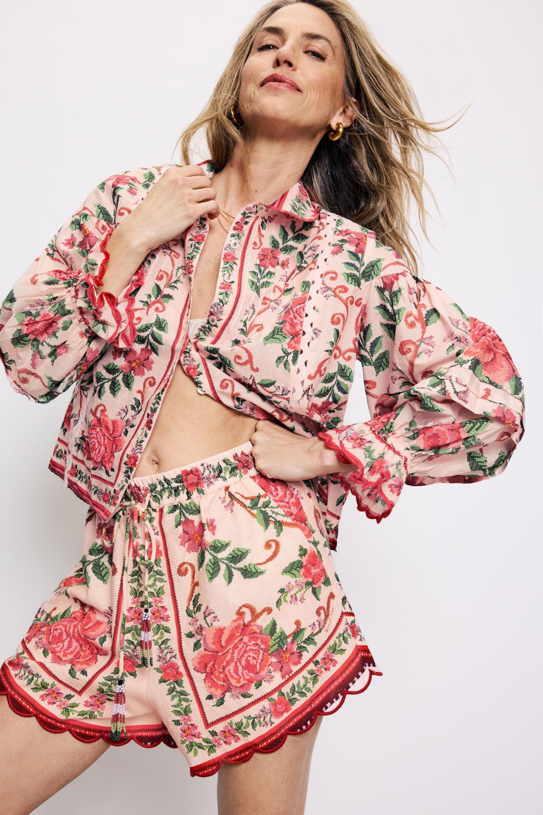 Flower Tapestry Pink Shorts by FARM Rio 0