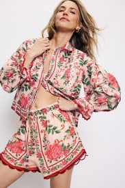 Flower Tapestry Pink Shorts by FARM Rio