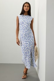 Floral Sleeveless Midi Dress by Maje
