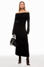 Repos Off the Shoulder Knit Maxi Dress by Maje