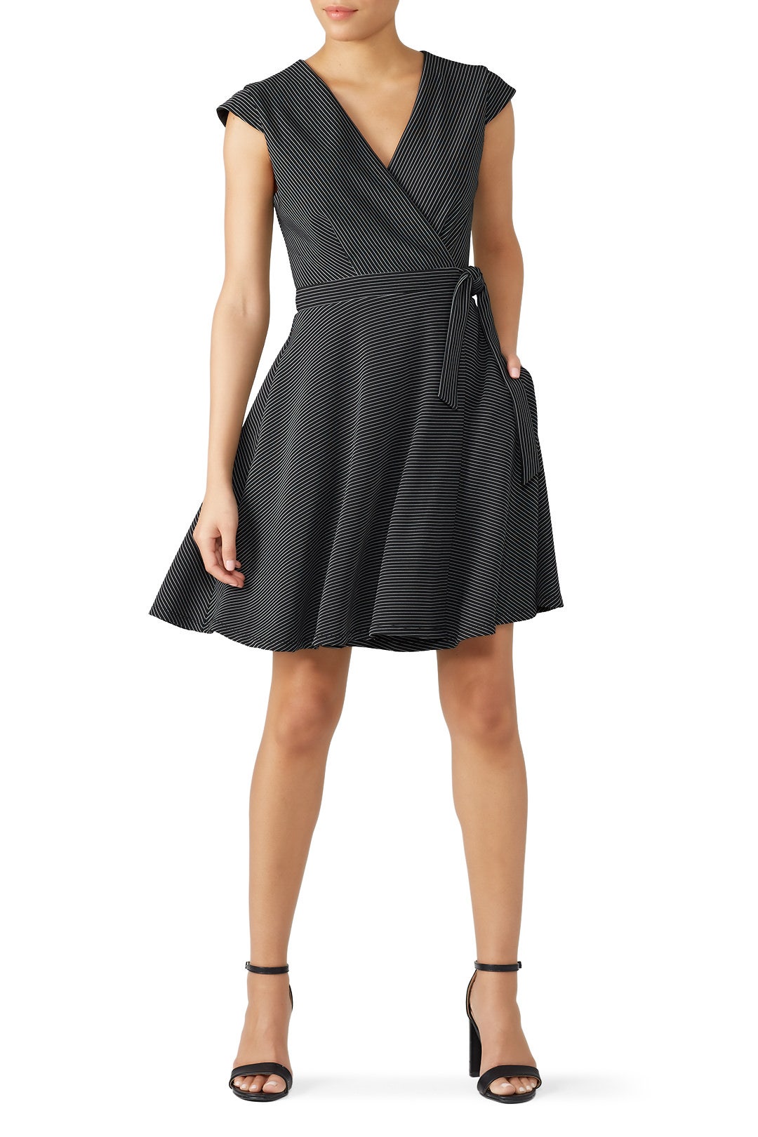 Striped V-Neck Wrap Dress by Slate & Willow 0