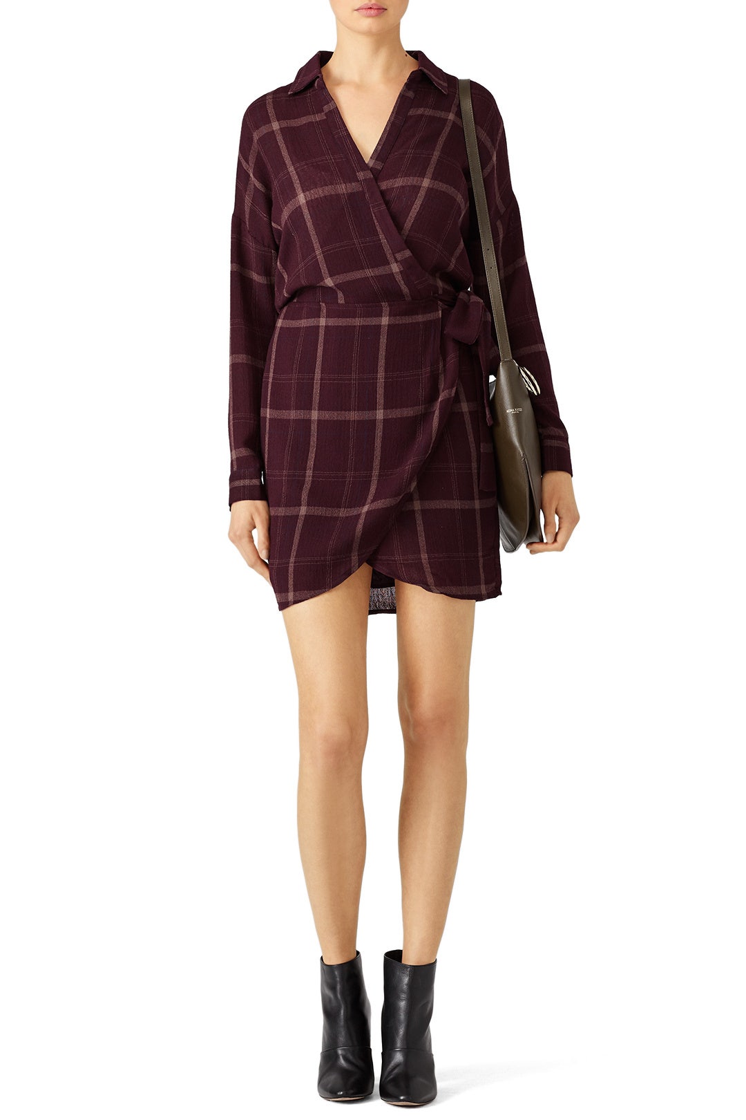 Rue Plaid Wrap Dress by ASTR the Label 0