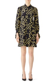 Pleated Floral Shirtdress by DEREK LAM
