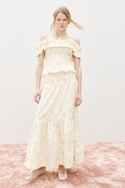 Printed Tiered Maxi Skirt by GANNI