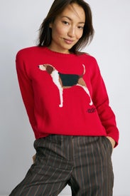 Red Combed Cotton Riednee Long Sleeve Pullover by Lauren Ralph Lauren